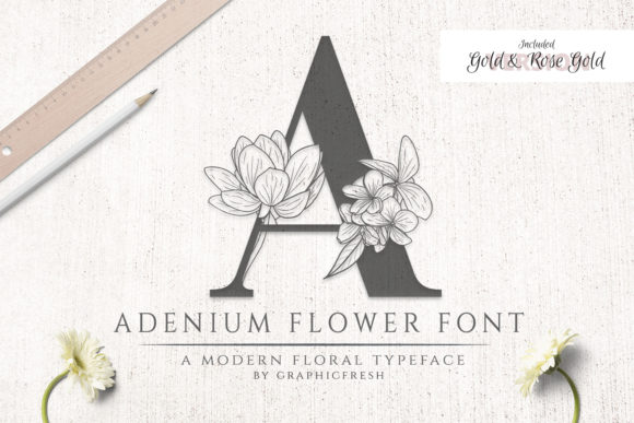 Adenium Flower Font for Bold Wedding and Jungle Campaigns